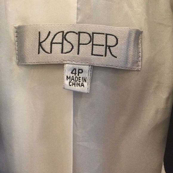 Kasper Black & White Jacket Size 4P - Picture 4 of 4